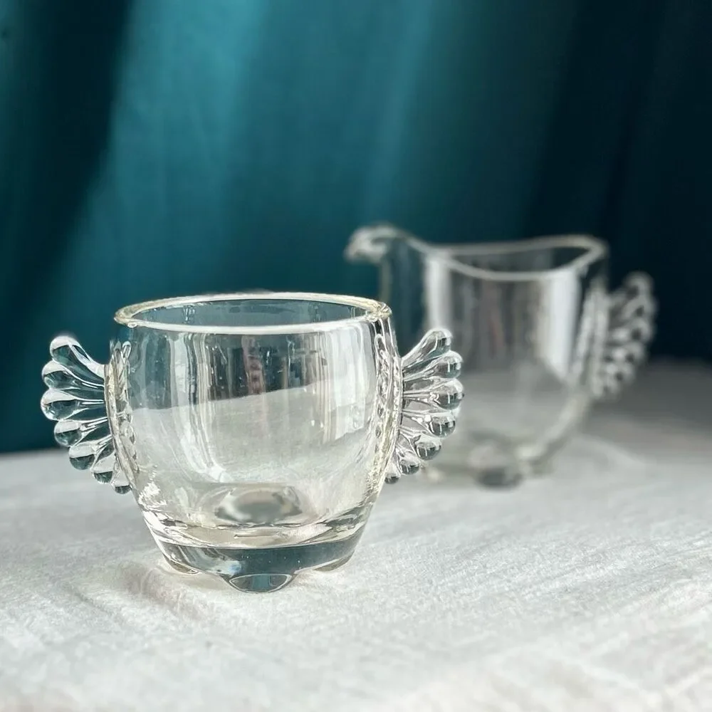 Vintage Paden City Vermilion Sugar & Creamer